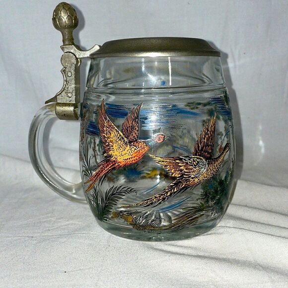 Other - Beautiful Glass Stein with a Painted Nature Scape.